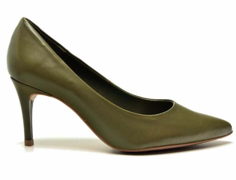 Czółenka 40 szpilki BOTTERO skóra zielone sórzane oliwkowe