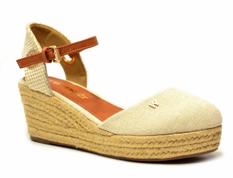 Sandały WRANGLER 36 BELA espadryle beżowe na koturnie