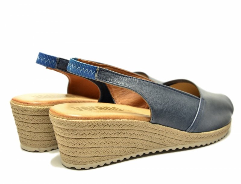 Sandały 38 skóra VERANO 8059 skórzane niebieskie jeansowe