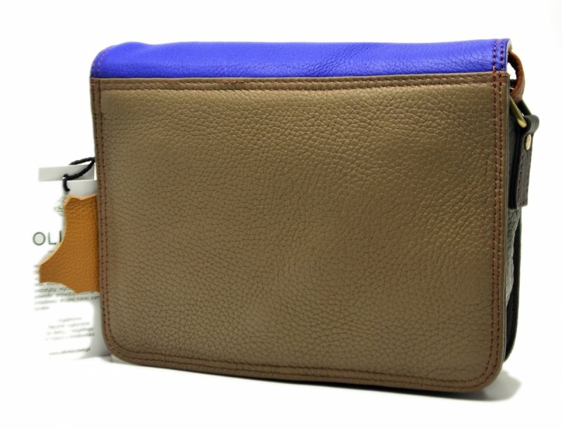 Torebka listonoszka OLIVKA skóra kolorowa skórzana 