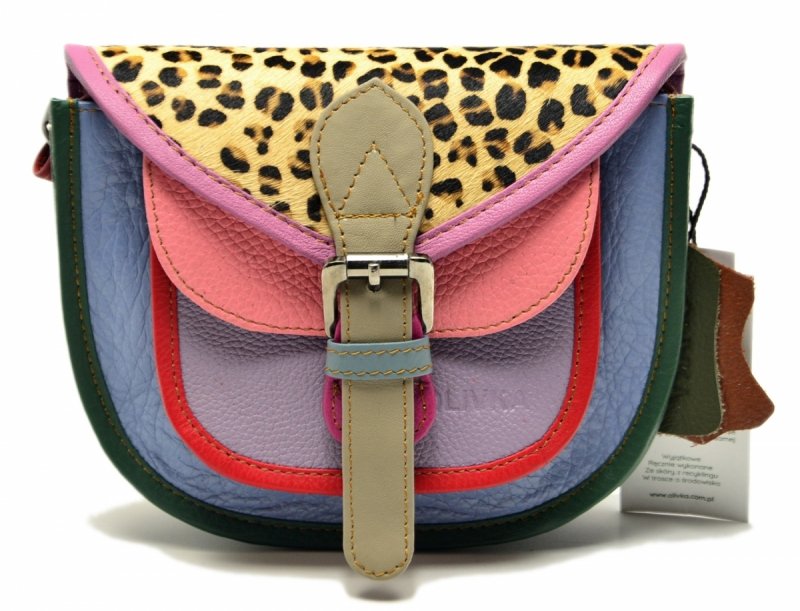 Torebka listonoszka OLIVKA skóra kolorowa skórzana 