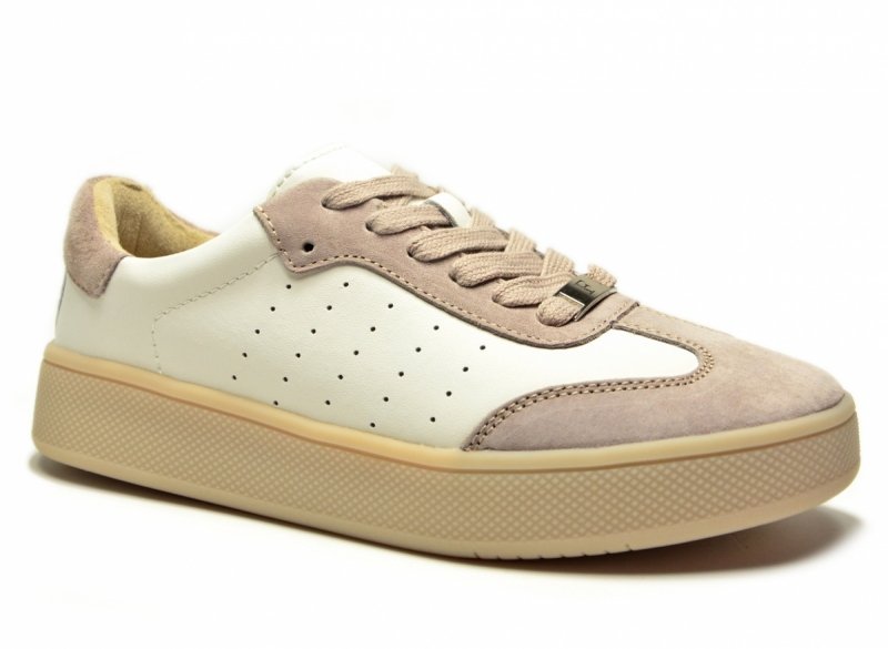 Sneakersy białe 40 skóra FILIPPO 7524 skórzane beżowe półbuty