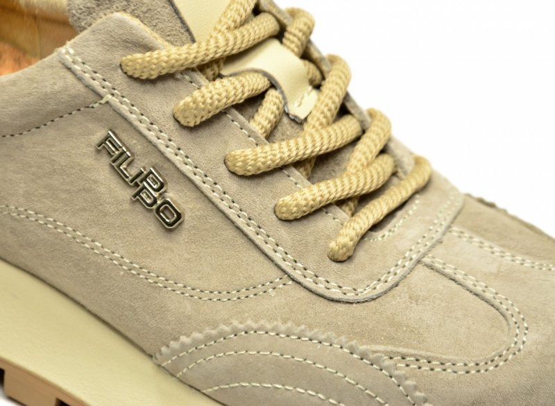 Sneakersy beż 37 skóra FILIPPO 7498 beżowe skórzane zamsz półbuty