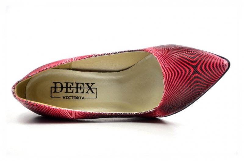 Czółenka 35 szpilki DEEX czerwone bordowe F364