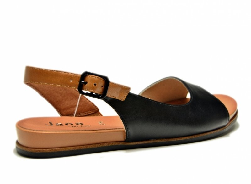Sandały czarne 40 JANA 28160 sandałki płaskie brązowe