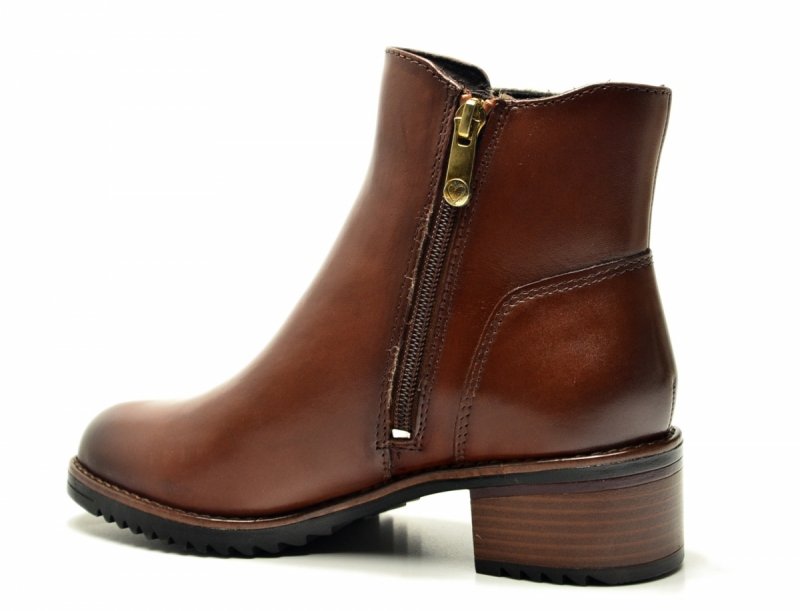 Botki 38 MARCO TOZZI skóra 25376 brązowe skórzane brąz