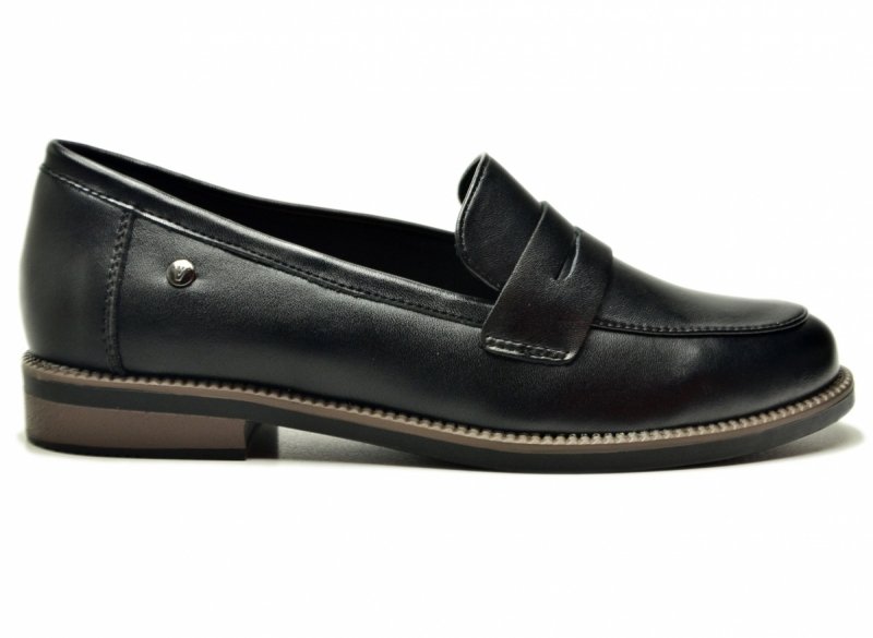 Mokasyny czarne skóra 41 półbuty VINCEZA 18131 skórzane damskie