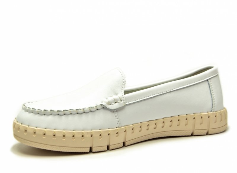 Mokasyny białe 40 skóra półbuty FILIPPO 7527 skórzane 