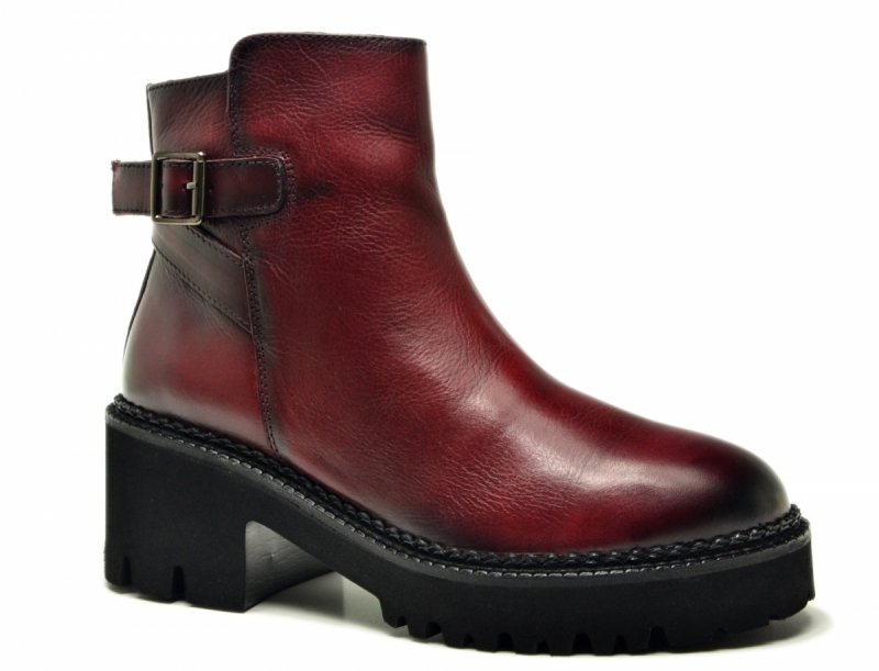 Botki 37 skóra bordowe skórzane 865 damskie JORGE OLIVEIRA