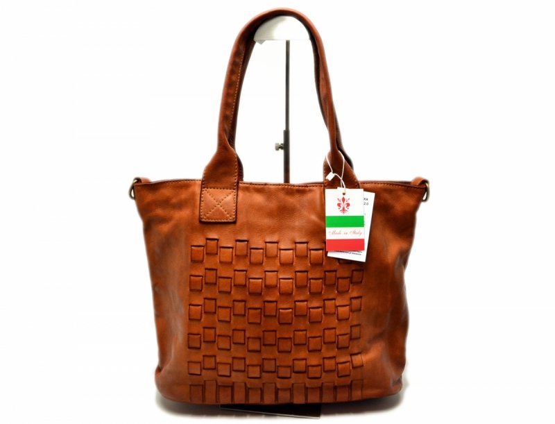 TOREBKA skóra vintage skórzana camel KEIRA brąz