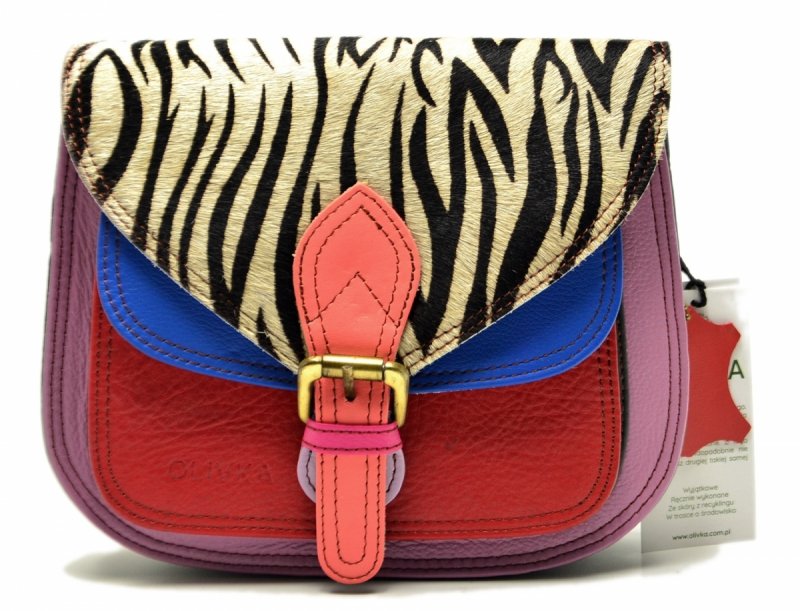 Torebka listonoszka OLIVKA skóra kolorowa skórzana 