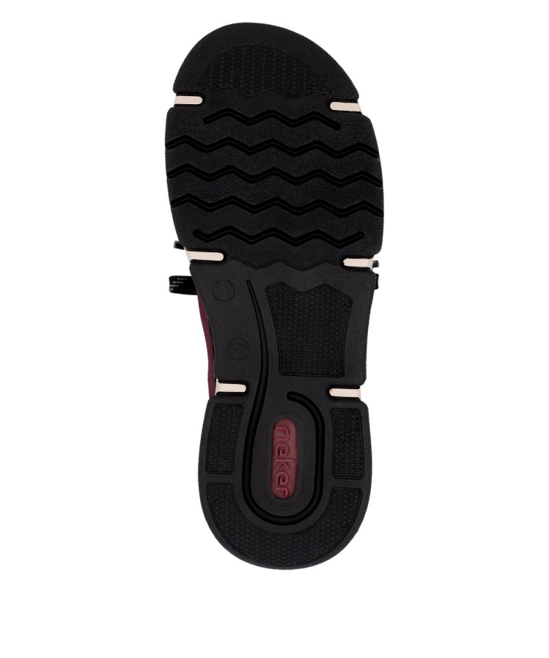 BOTKI sneakersy 37 RIEKER 45973 bordowe damskie półbuty bordo