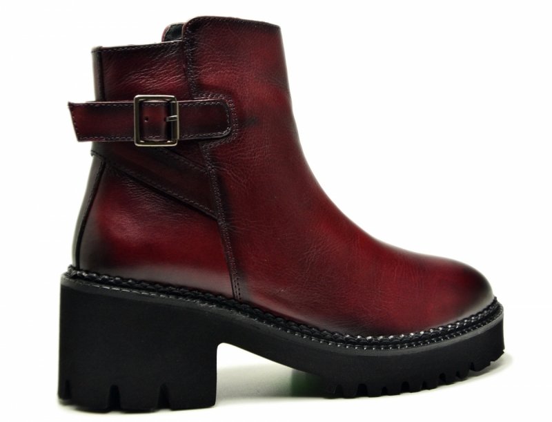 Botki 37 skóra bordowe skórzane 865 damskie JORGE OLIVEIRA