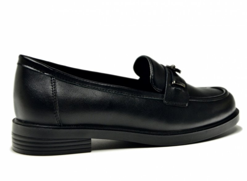 Mokasyny czarne skóra 40 półbuty VINCEZA 18123 skórzane damskie