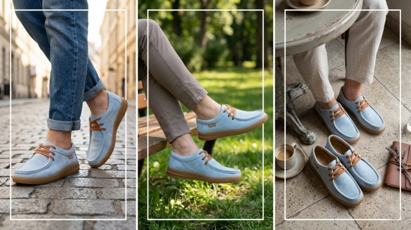 Półbuty 39 skóra VINCEZA 95391 błękitne skórzane zamsz niebieskie