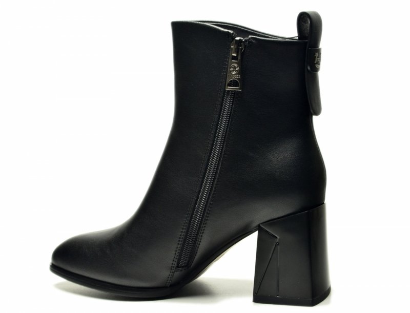 Botki 39 VINCEZA 66812 skóra czarne na obcasie skórzane damskie