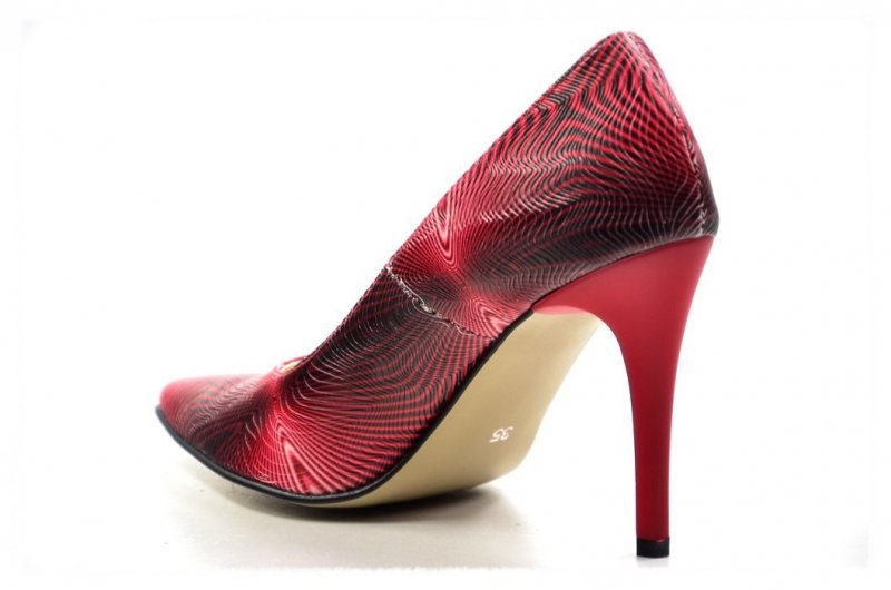 Czółenka 35 szpilki DEEX czerwone bordowe F364