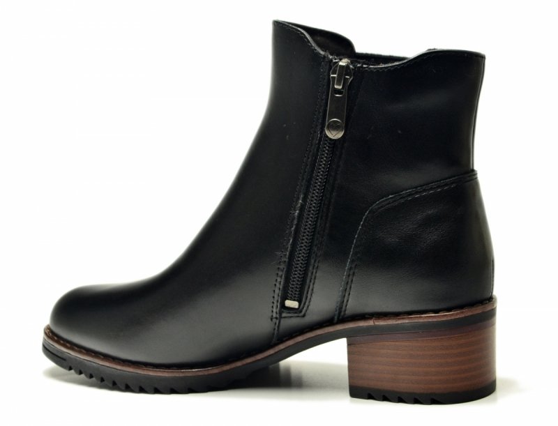 Botki 37 MARCO TOZZI skóra 25376 czarne skórzane brąz