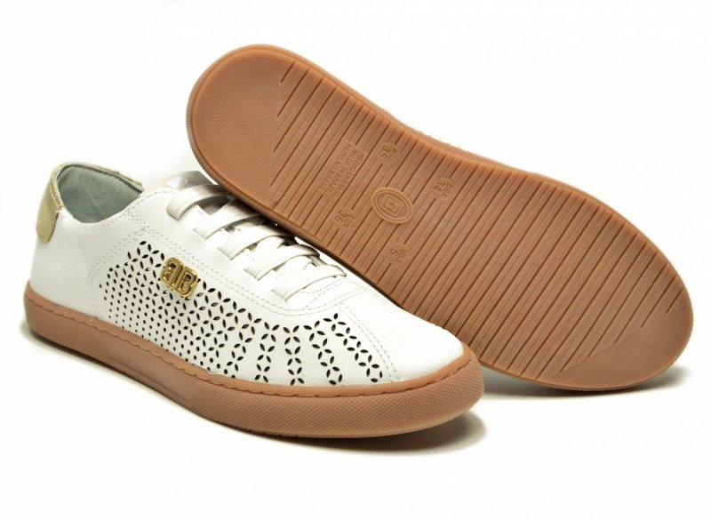 Półbuty sneakersy 36 białe skóra  BOTTERO 376604 skórzane ażurowane