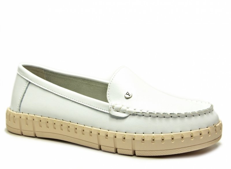 Mokasyny białe 36 skóra półbuty FILIPPO 7527 skórzane 