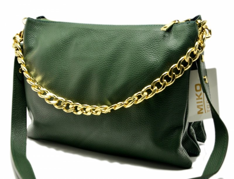 TOREBKA listonoszka skóra zielona MIKO skórzana