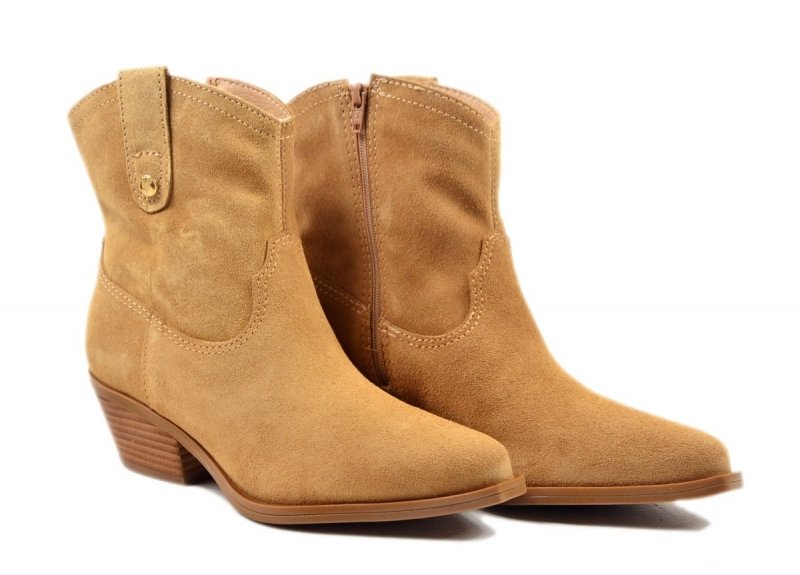 Botki 39 BOTTERO 347701 skóra kowbojki camel skórzane zamsz