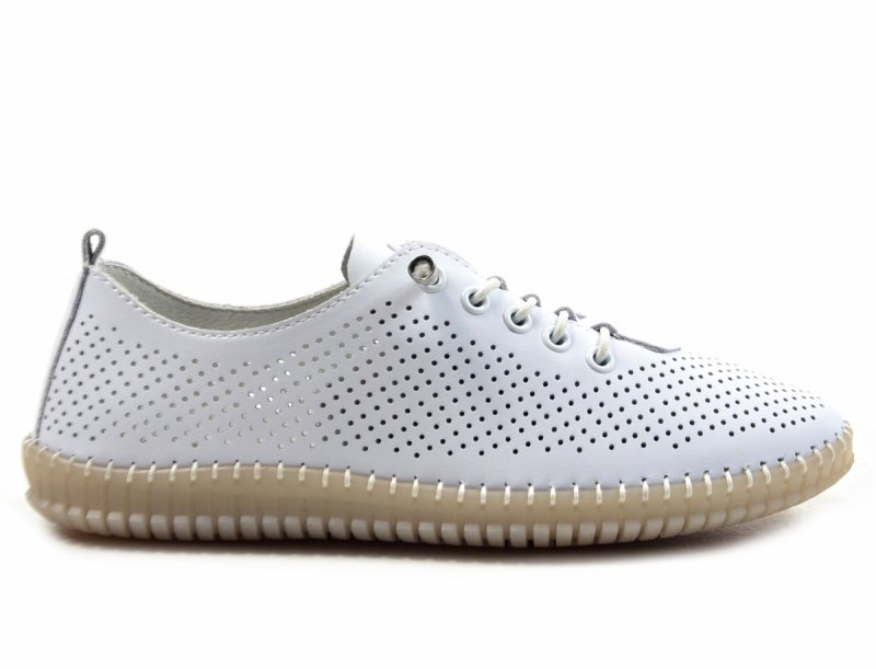 Półbuty sneakersy 41 skóra FILIPPO 6140 białe skórzane ażurowane