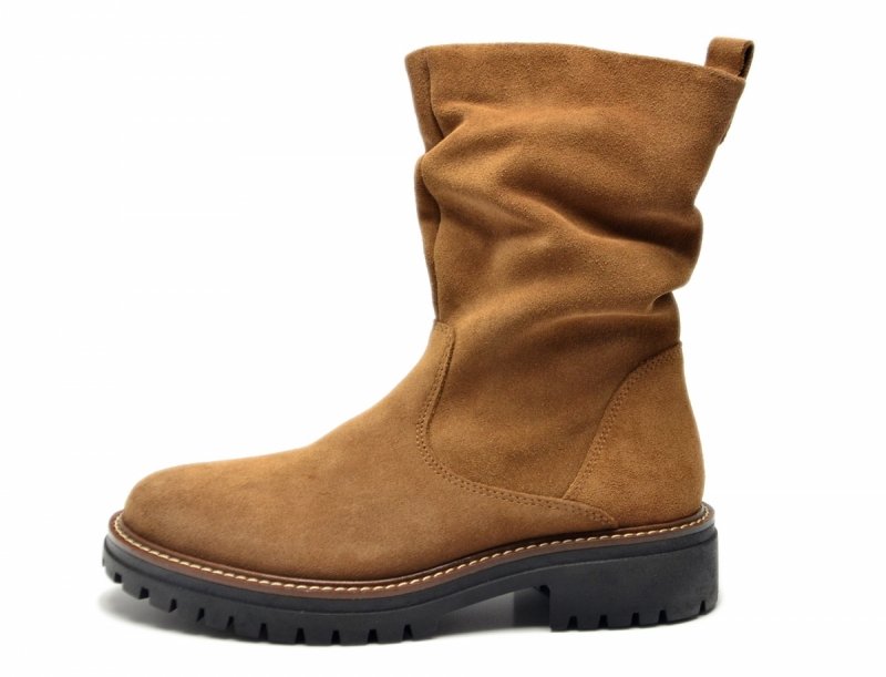 Botki 39 skóra camel zamsz skórzane 8201 HUSH PUPPIES damskie płaskie