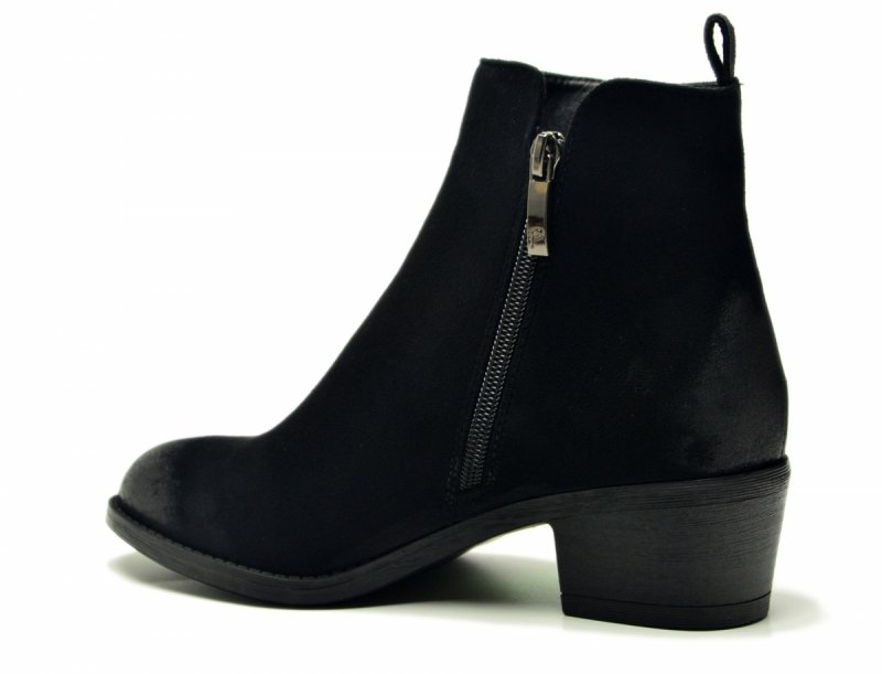 Botki 41 POTOCKI 12752 zamsz czarne damskie 