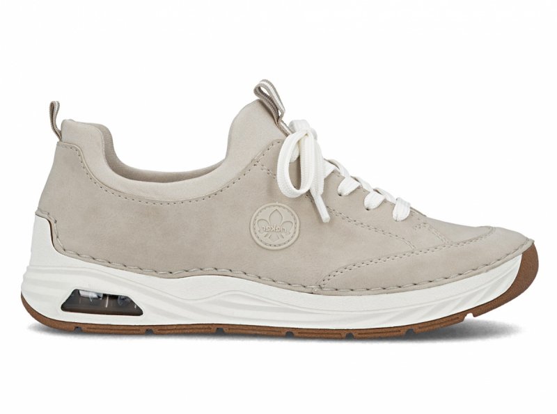 Sneakersy 38 RIEKER 44562 beżowe damskie półbuty beż