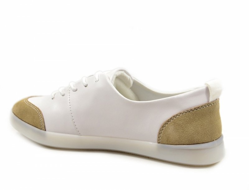 Półbuty sneakersy 38 skóra FILIPPO 6130 białe skórzane beżowe