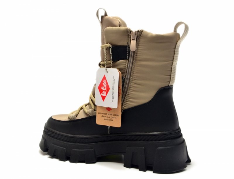 Śniegowce botki 38 LEE COOPER 3143 beżowe czarne