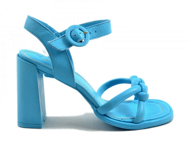 Sandałki 41 BOTTERO skóra 344002 błękitne niebieskie na obcasie