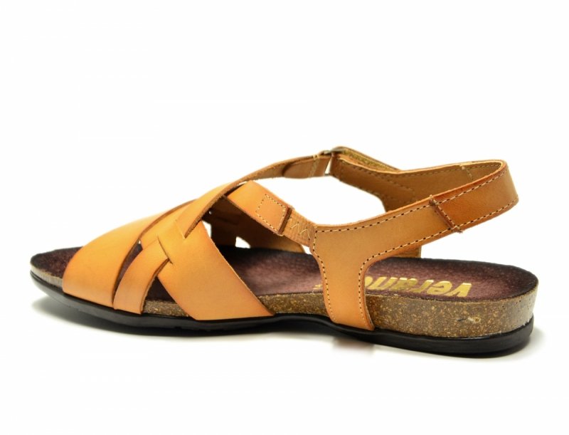 Sandały 41 skóra VERANO 674 camel skórzane płaskie