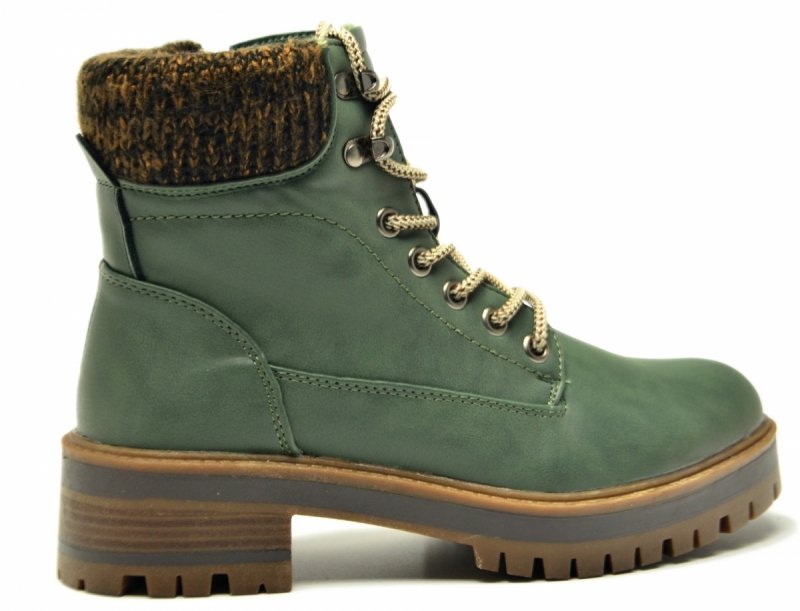 Botki 40 VINCEZA 87722 zielone damskie płaskie