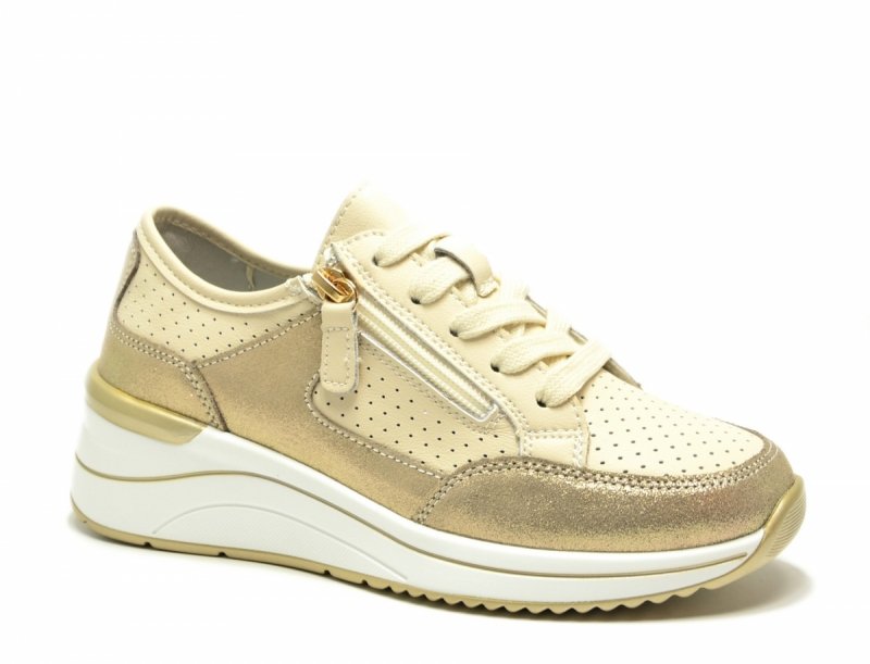Półbuty sneakersy skóra 41 beżowe SOKOLSKI 391 beż skórzane