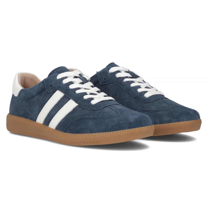 Półbuty sneakersy 38 skóra FILIPPO 6741 granatowe skórzane zamsz