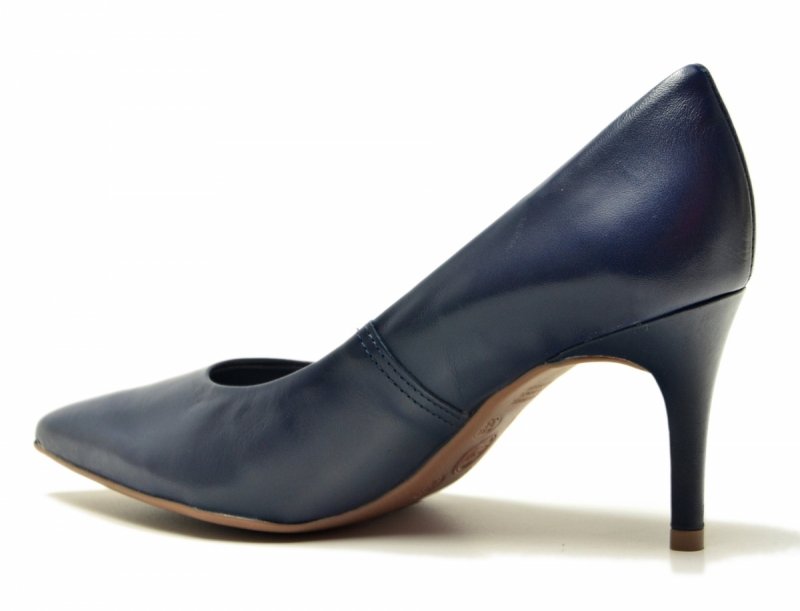 Czółenka 40 szpilki BOTTERO skóra granatowe sórzane granat