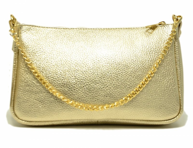 TOREBKA skóra listonoszka MIKO złota skórzana 