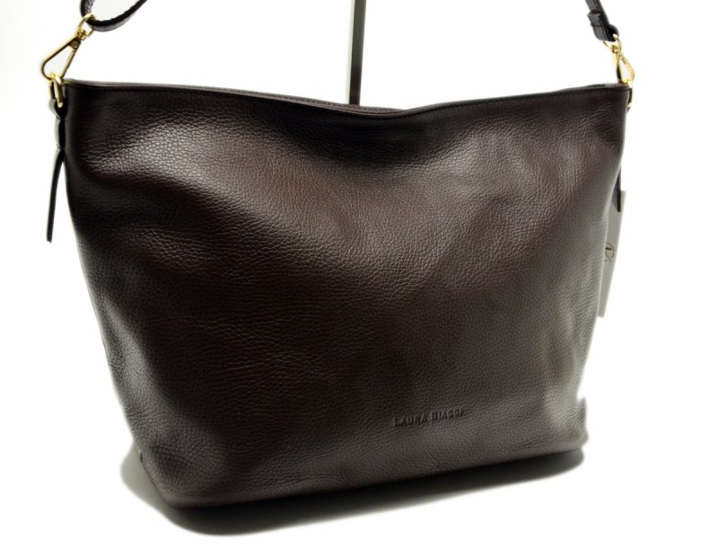 TOREBKA damska skóra brąz skórzana LAURA BIAGGI czekolada