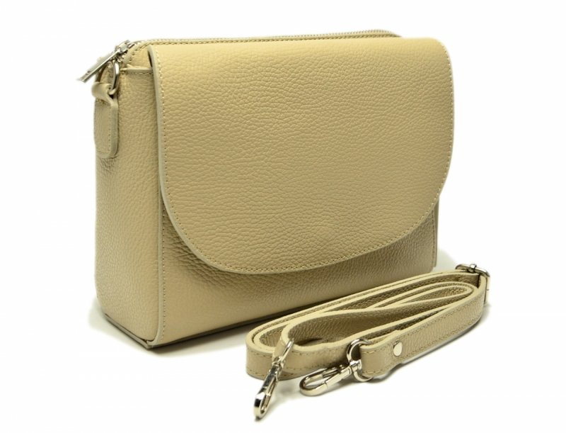 TOREBKA skóra beżowa listonoszka skórzana MIKO beż