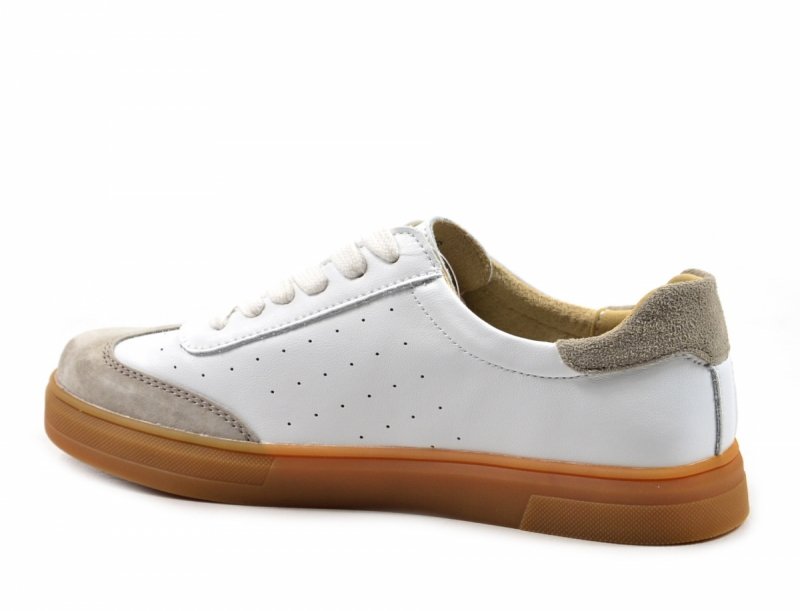 Półbuty sneakersy 37 skóra FILIPPO 6128 białe skórzane beżowe
