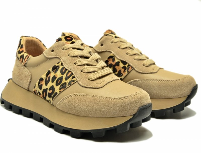 Półbuty sneakersy 40 skóra FILIPPO 7112 beżowe skórzane zamsz beż