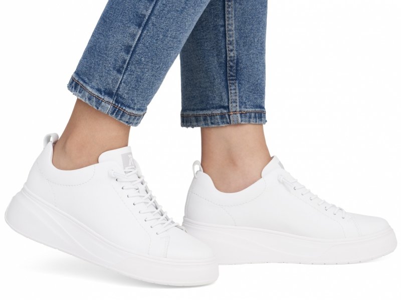 Półbuty sneakersy 39 RIEKER W2301 białe skóra damskie skórzane