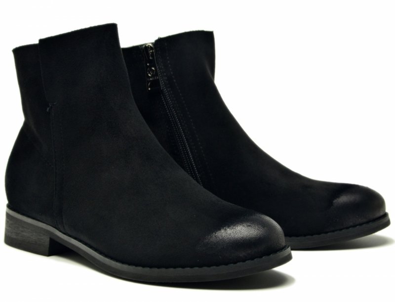 Botki 36 czarne VINCEZA 39961 zamsz płaskie damskie