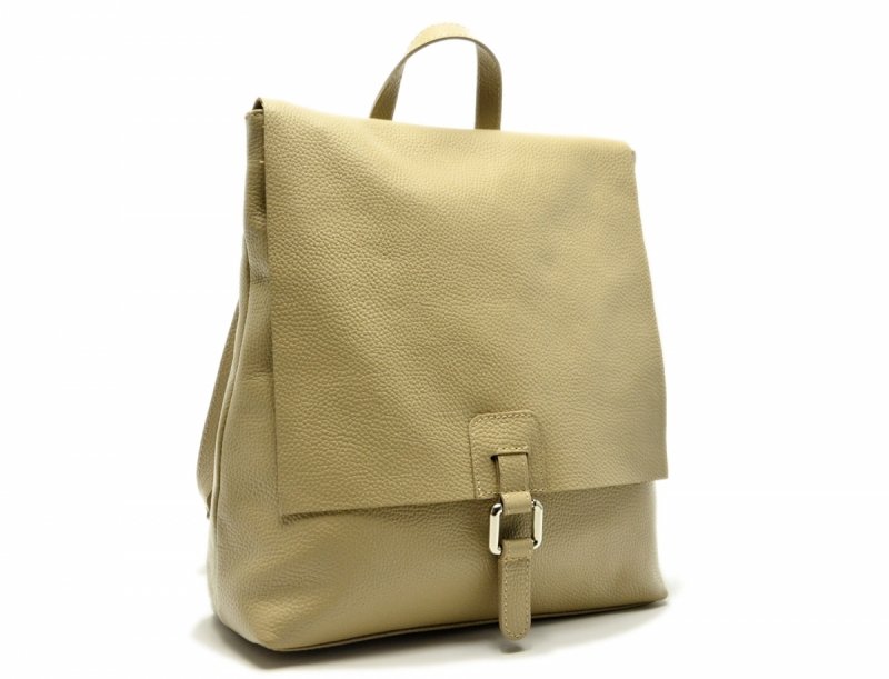 Torba plecak skórzany beż MIKO skóra damski beżowy taupe