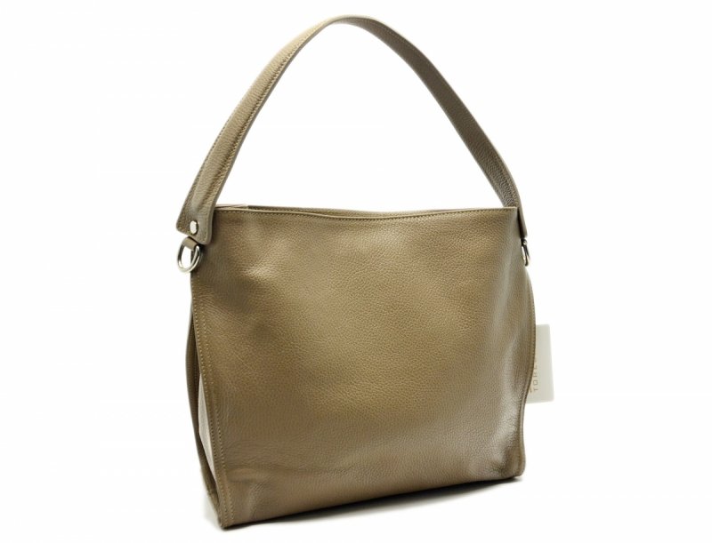 TOREBKA skóra MIKO taupe skórzana beż beżowa 