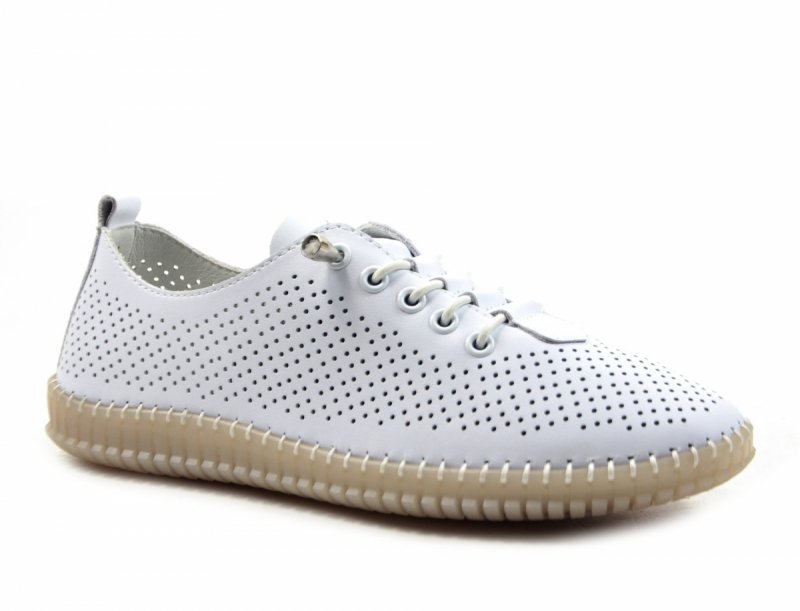 Półbuty sneakersy 41 skóra FILIPPO 6140 białe skórzane ażurowane