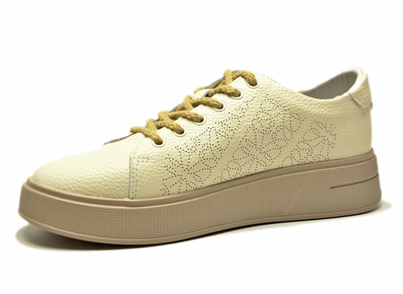 Sneakersy beżowe 39 skóra FILIPPO 6701 skórzane beż półbuty