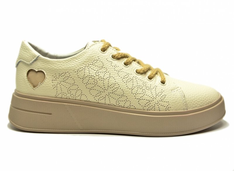 Sneakersy beżowe 39 skóra FILIPPO 6701 skórzane beż półbuty